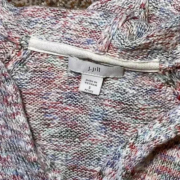 J. Jill Women's Multicolor Hooded Cotton Blend Pullover Sweater. Size Small. - Picture 5 of 9